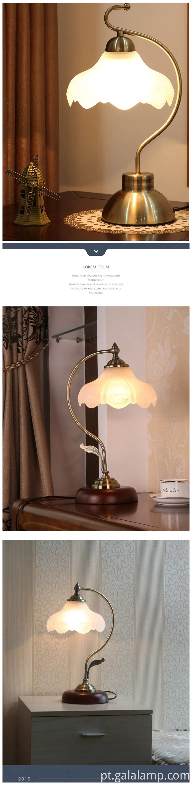 Luminária de mesa floral elegante para a casa moderna dé cor